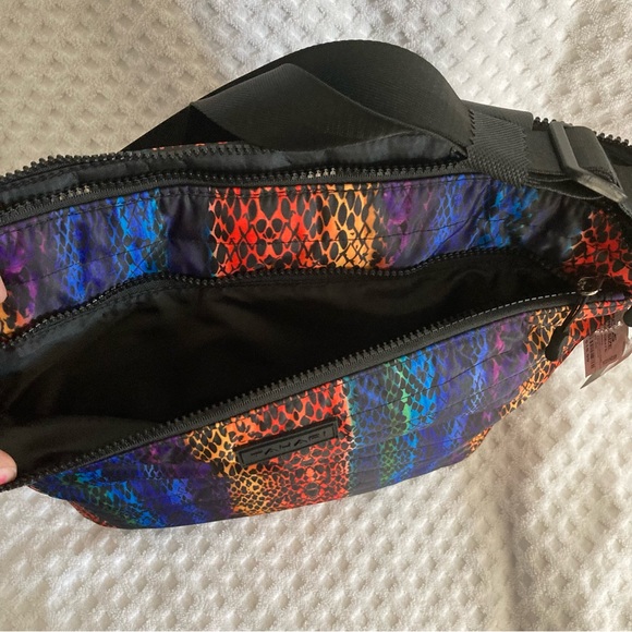 Tahari Nylon Rainbow Snake print Hobo Bag NWT - Picture 5 of 12